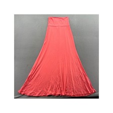 Fab'rik Maxi Skirt Womens Small Coral Pink Fold Over Waist Jersey Knit USA Made picture