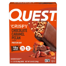 Quest Crispy Hero Protein Bars Chocolate Caramel Pecan Keto Low Carb 4 Ct picture