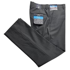 Stafford Mens Classic Fit CoolMax Suit Trousers Grey Houndstooth 36x32 NWT Pants picture