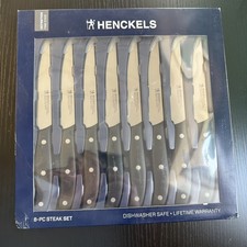 Henckels Definition 4.5in Blade Stainless Steel Steak Knife Set of 8 NEW picture