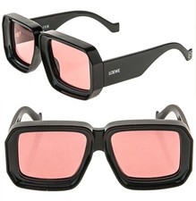 LOEWE LW40064U PAULA IBIZA Square Black Pink 40064 Unisex Chunky Sunglasses picture