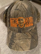 VINTAGE 90s Stone Cold Steve Austin Hat WWF Camo Hunting Rare Retro snapback picture