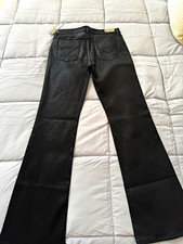 Hudson Women’s Plus Bootcut High Rise Coated Black Denim Jeans Size 34 picture