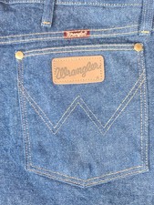 Wrangler 31MWZ Men's blue Jeans Cowboy Cut Relaxed Fit 42x34 Medium wash picture