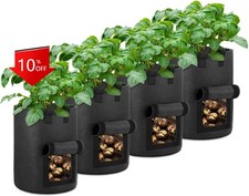 NEW,4-Pack 10 Gallon Potato with Handles for Garden and Planting(Black) picture