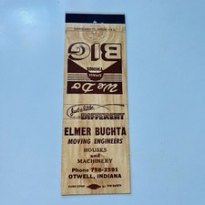 Elmer Buchta Moving Engineers Otwell IN Vintage Matchbook Cover 4MB102-4 picture