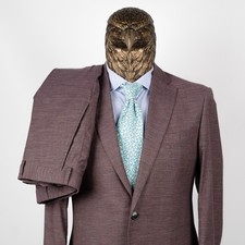 NWT $1950 Pal Zileri LAB Wool and Cotton Solid Suit Dirty Pink 44US/54IT picture