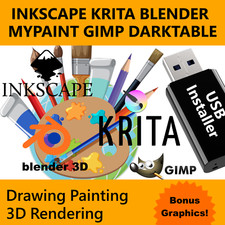 Graphics Art 6 in 1 Inkscape Krita Blender Alternatives to Photoshop Illustrator picture