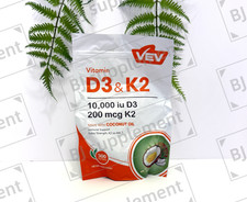 VEV Vitamin D3 K2 10000 IU D3 200mcg K2 with MK7 Supports Bone and Teeth Heal... picture
