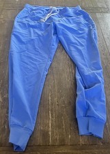 FIGS Zamora Jogger Scrub Pants for Women Size Large Color Ceil Blue Clean picture