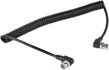 Superbat 3G/HD SDI Cable Coiled BNC Cable 3Ft 75 Ohm Right Angle BNC Jumper picture