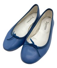 Repetto Flat Ballet Shoes Pumps Ribbon Cendrillon Size EU38 US8 Blue Auth picture