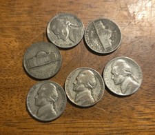 ONE COIN ONLY Silver War Nickel Random Date 1942 1943 1944 1945 P D S,  picture