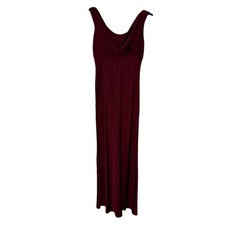 VTG Betsy & Adam Burgundy Burg Chiffon Evening Gown Formal Maxi Dress Sz 12 Vamp picture