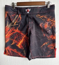 Raven Fightwear Men's Cybernetic Oni and Dragon MMA Shorts Multicolor Size 32 picture