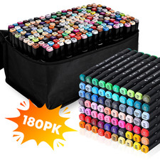 180 Colors Alcohol Markers Set, Dual Tip Fine & Chisel Markers for Adult Colorin picture