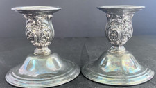 Vintage Pair Wm Rogers 815 Candle Holders Ornate Victorian Set (558) picture
