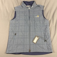 KJUS Golf Vest Rowan Insulated Chest Logo Full Zip Medium Blue Gray MSRP $300 picture