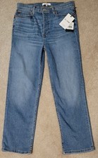 NWT $295 RE/DONE Women's High Rise 70's Stove Pipe Jeans Sz 28 X 26 Button Fly  picture