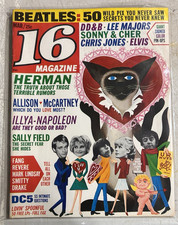 16 MAGAZINE MARCH 1966 THE BEATLES, HERMAN'S HERMITS, ELVIS, SONNY AND CHER MORE picture