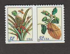 1997 US 3126-3127 BOOKLET ATTACHED PAIR BOTANICAL PLANTS MNH picture
