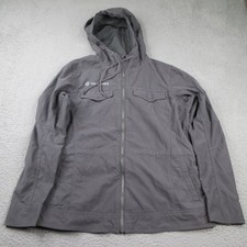 Kuhl Stryka Jacket Womens Medium Gray Twill Full Zip Hooded Outdoors 2141 picture