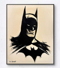 Original Batman Superhero 14x11 Canvas Bold Modern Expressionist Painting Art picture
