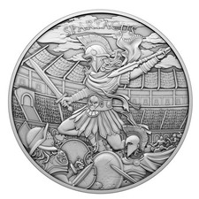 1 Troy oz Spartacus Design .999 Fine Silver Round picture
