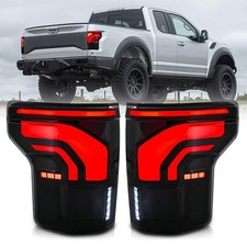 Pair Smoked LED Tail Lights For Ford F150 F-150 2015-2020 Rear Lamps Sequential picture