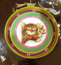 Vintage 1993 Giordano Art Limited Kitten Tin Tray 12 Inches picture