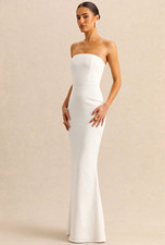Club L London White Strapless Sleeveless Maxi  Dress Size 2 picture