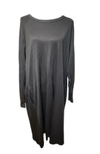 Kedem Sasson NWT Black Asymmetrical Long Sleeve Lagenlook Dress OS picture