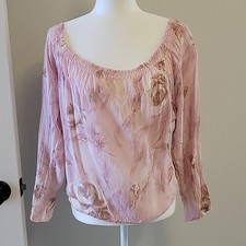 Vintage pink floral blouse picture