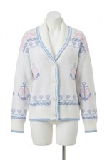 Loveshackfancy Women's Aribella Yacht Club Cardigan Seaglass Kiss picture