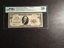 10.00 1929 National National City Il PMG 20 VF spot picture