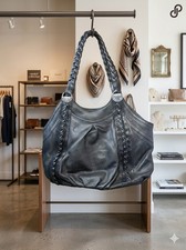 Brighton Black Leather & Faux-Snakeskin Hobo picture