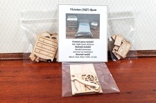 Dollhouse Half Scale Furniture Kit DIY Victorian Childs Bedroom Bed Dresser 1:24 picture