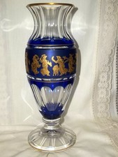 VAL SAINT LAMBERT DANSE DE FLORE COBALT BLUE VASE SIGNED picture