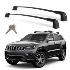 330LB T-Slot Roof Rack Cross Bars Jeep Grand Cherokee 2011-2022 Black Trim picture