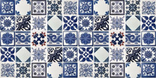 50 Assorted Off white / Cobalt blue 4x4 Tiles Handmade Hand Painted México #004 picture