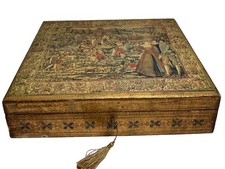 Vintage Italian Florentine Gold Gilt Tapestry Storage Box 13.5 in. picture