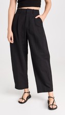 Apiece Apart NY Bari Crop Trousers Black Linen Cotton Barrel US 0/XS  Minimalist picture
