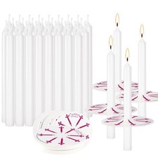 400 Pack White Taper Candles with Drip Guards & 400Pack, 400Pack-White-5inch picture