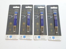 8 - Genuine PARKER QUINK GEL Ballpoint Pen Refills - BLUE .7mm - 4 Sealed Packs picture