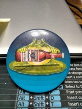 Vintage Budweiser Frog Button - It Croaks Super Bowl Budweiser Ads 1995 picture