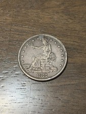1877 Seated Liberty Trade Dollar HOLED picture