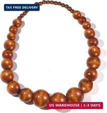 COLORFUL BLING Ethnic Chunky Natural Wood Bead Necklace for Men Women Unisex Han picture