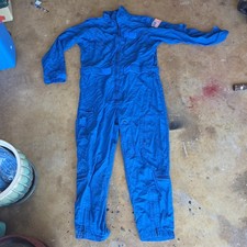 Gibson & Barnes Coveralls Mens 46R Blue Flight Suit Workwear Zip Jumpsuit picture