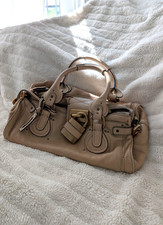 Authentic Chloe Vintage Paddington Leather Shoulder Hand Bag Beige picture