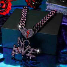 NO LOVE BROKEN HEART PURPLE CUBIC ZIRCONIA & 20